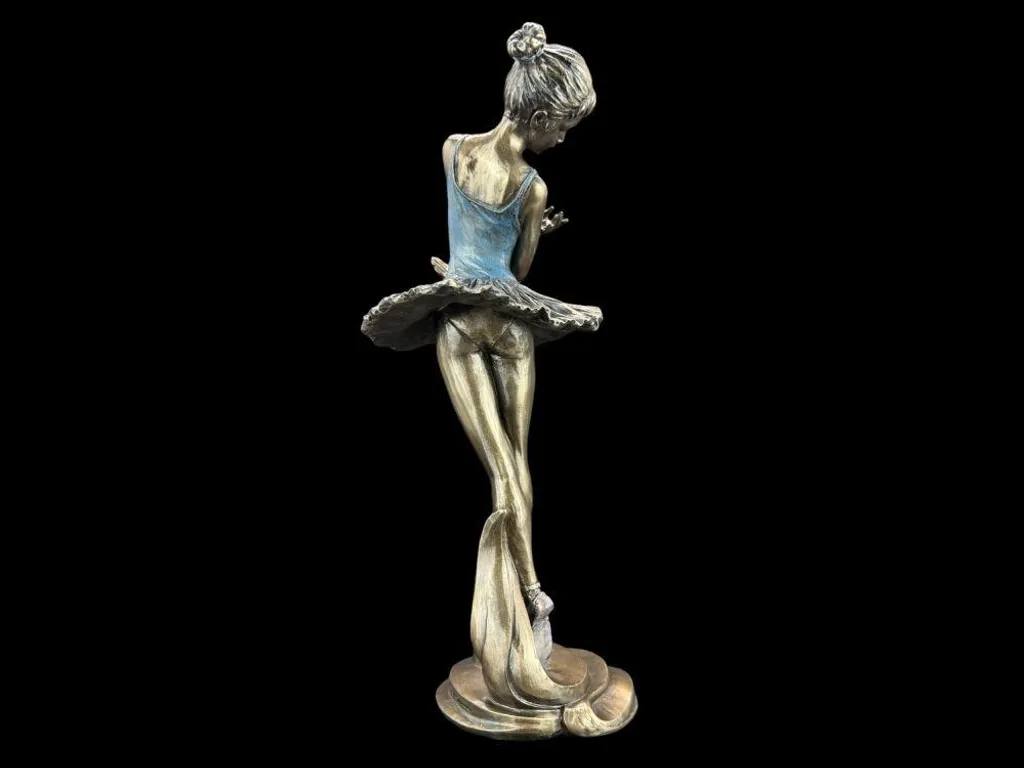 Sculpture décorative de danseuse étoile - Figurine de ballet aspect bronze