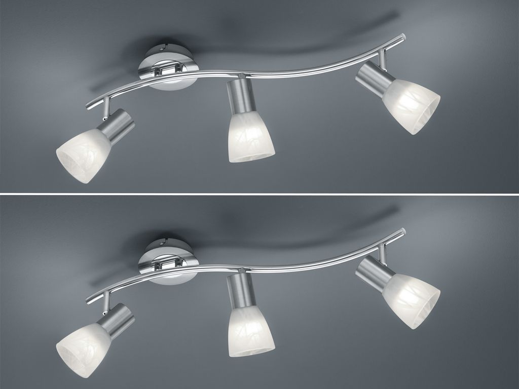 2er SET 3-flammige LED Deckenstrahler Silber, Designklassiker Wohnzimmer & Flur