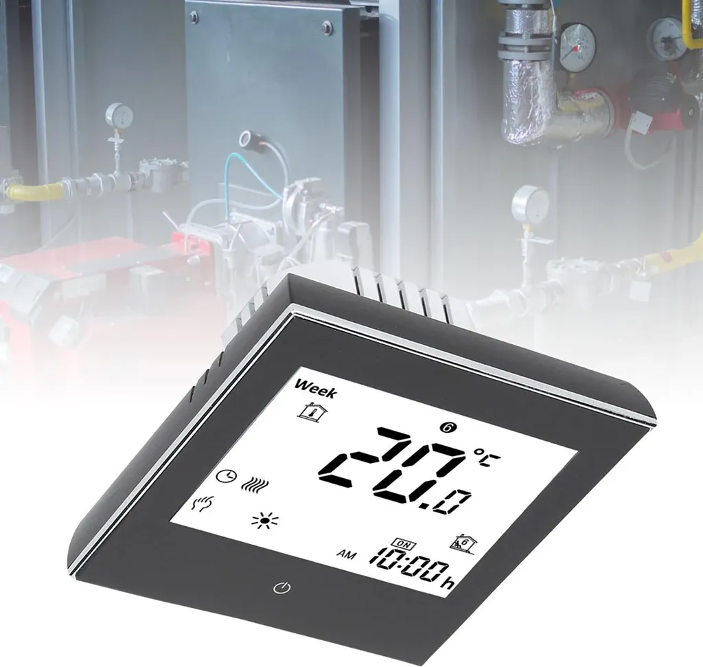 Thermostat d'ambiance tactile programmable pour chauffage central 5A - 9