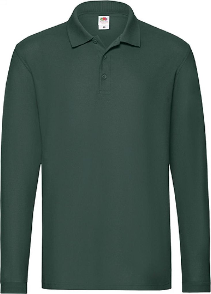 Fruit of the Loom 63-310-0 | Herren Premium Long Sleeve Poloshirt - Farbe: Forest Green - Größe: M