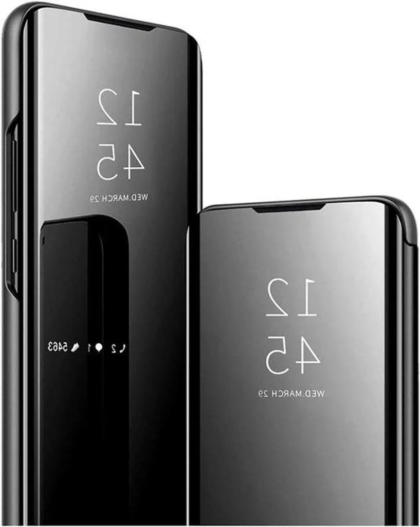 Étui Samsung Galaxy S25 5G effet miroir avec support intégré noir antichoc