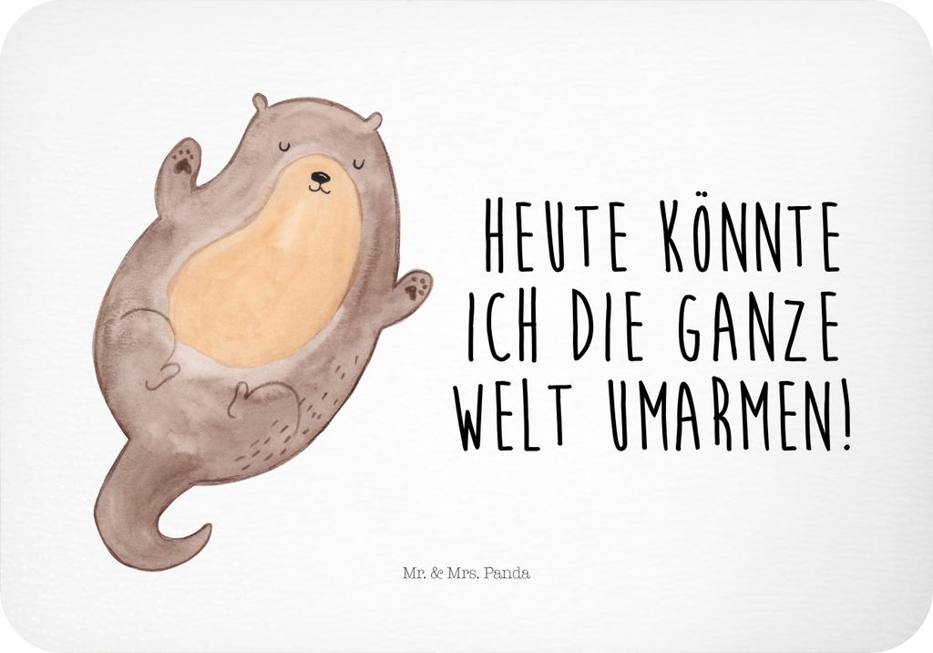 Mr. & Mrs. Panda magnet Otter Umarmen - Weiß - Geschenk, haftmagnet, Seeotter See, glücklich, Dekomagnet, gut Gelaunt, Notizhalter, whiteboardmag...