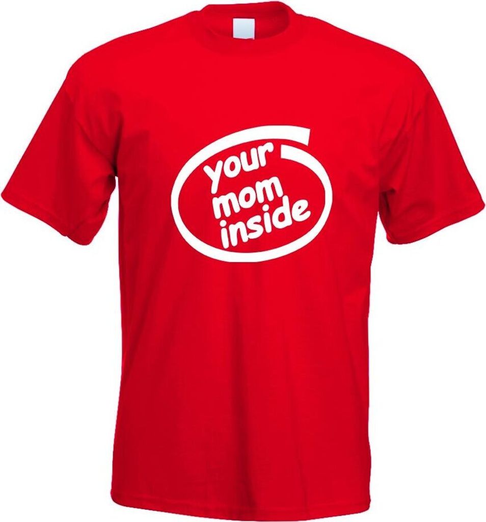 Kiwistar - T-Shirt - rot - Your Mom Inside Motiv Bedruckt Funshirt Design Print - mit Motiv Bedruckt - Funshirt Design - Sport - Freizeit - Herren ...