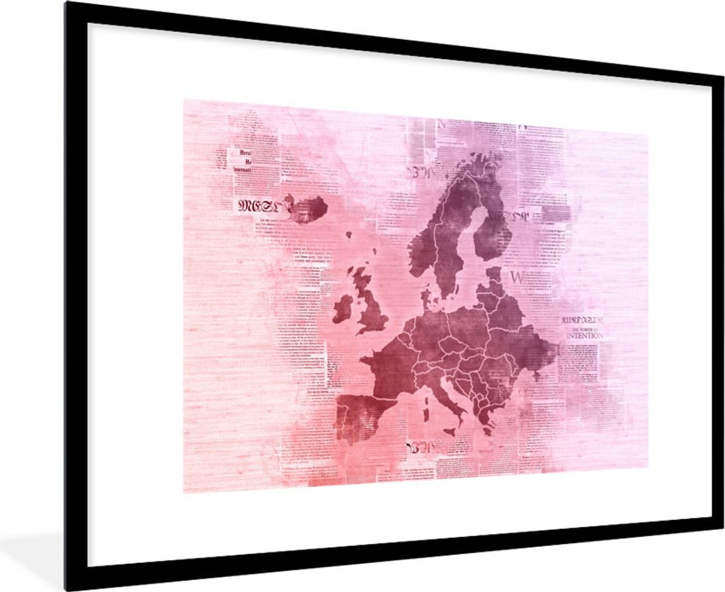 MuchoWow® MuchoWow® Gerahmtes Poster Karte von Europa - Produktbild 