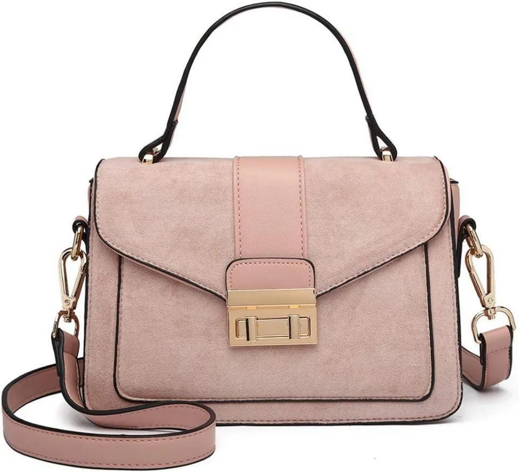 Sac à Main Doré avec Anse Rigide Petit Modèle Cuir Synthétique Femme