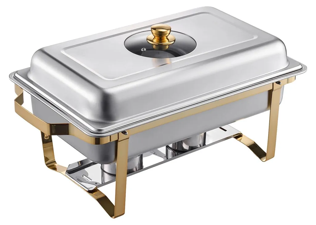 Chafing dish design élégant lot de 2 avec structure robuste en inox poli