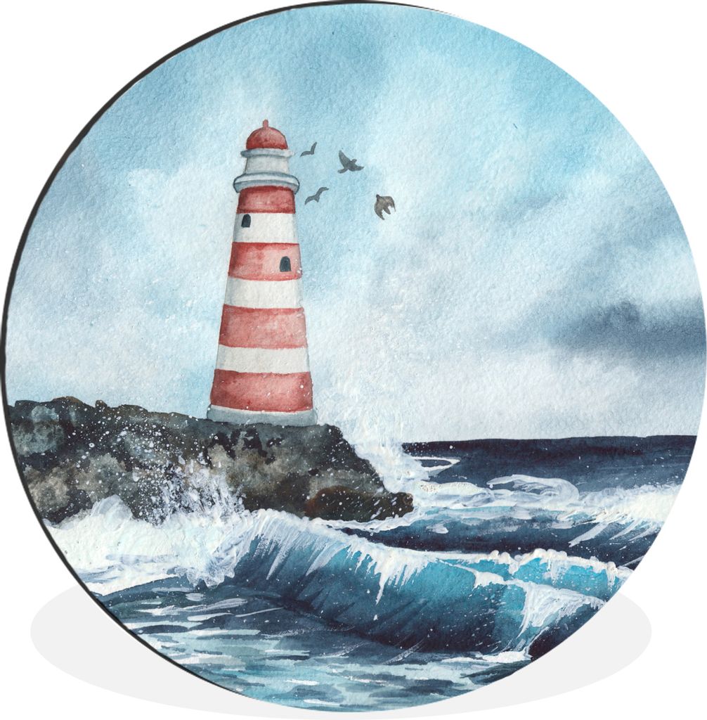 MuchoWow - Wand Bild - Wohnzimmer - Runde Bilder - Alubilder - Kunst für zu Hause - Aluminium - Wanddekoration