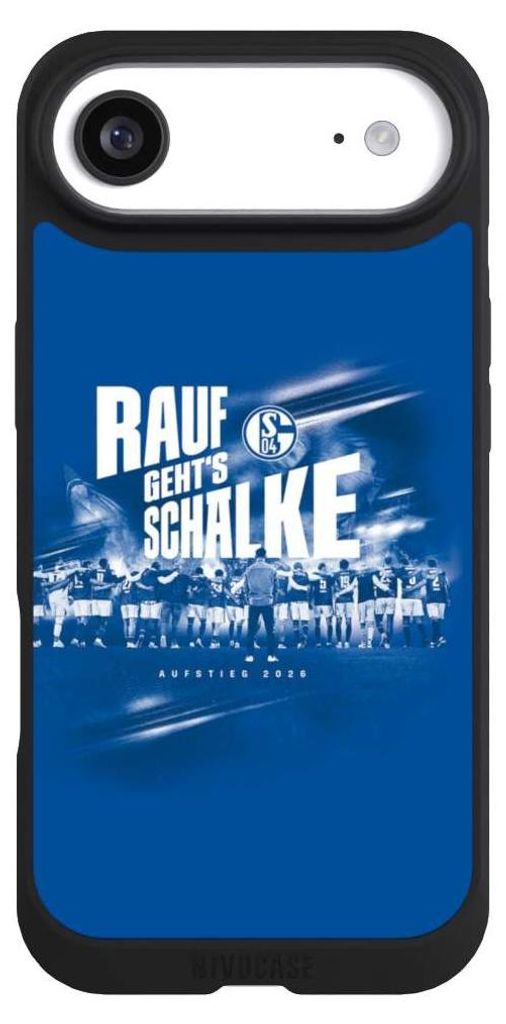 NIVOCASE Handyhülle für Apple iPhone Air Hülle NIVOpure Case Schwarz Aufstieg FC Schalke 04 Offizielles Lizenzprodukt