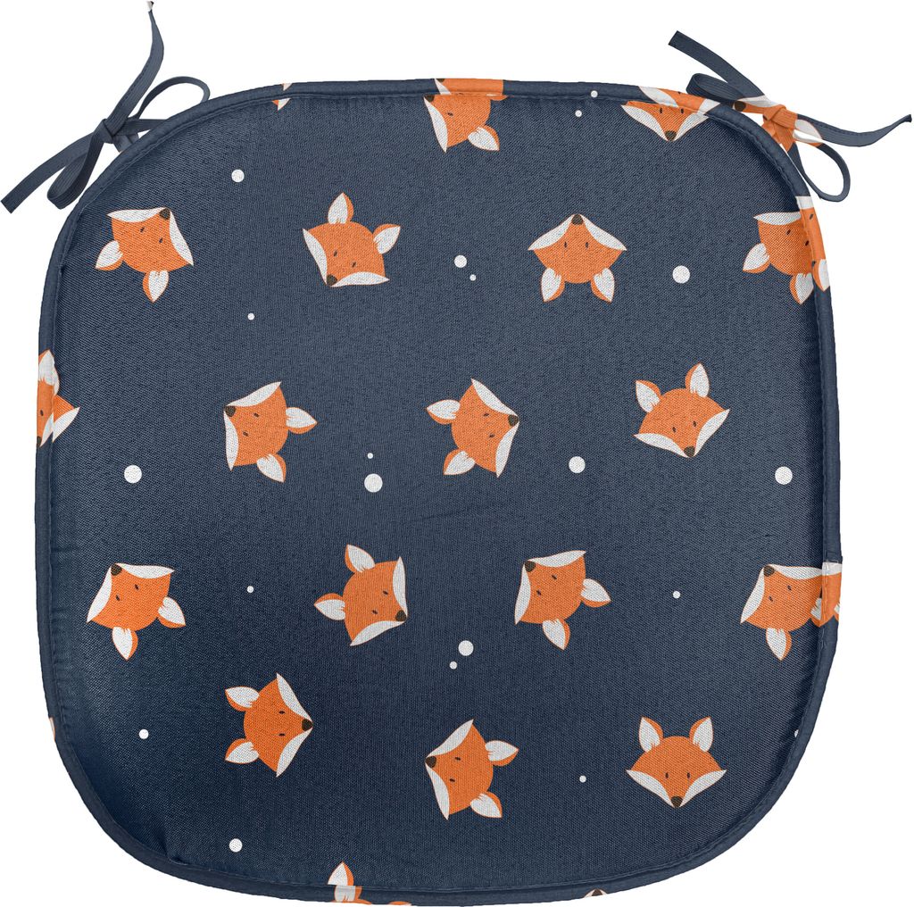 ABAKUHAUS Fuchs Polster für Esszimmerstühle, Kleine orange Wald Säugetier, Dekoratives wasserfestes Kissen mit Riemen für Küchensitze, 40 cm x...