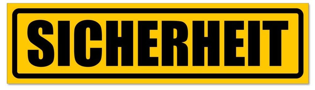 Kiwistar - Autoaufkleber - Gelb - Schwarz - 20 x 5,3 cm - Sicherheit Security invertiert - Hinweis Aufkleber Sticker für Auto, Kfz, Fahrrad, PKW, LKW