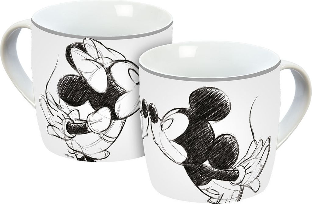 Tasse Mickey Kiss Sketch silbergrau 300ml