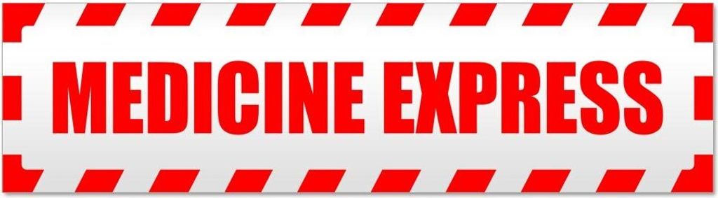 Kiwistar Medicine Express gestreift Magnetschild Schild magnetisch - 30cm Rot - Magnetfolie für Auto PKW Kfz