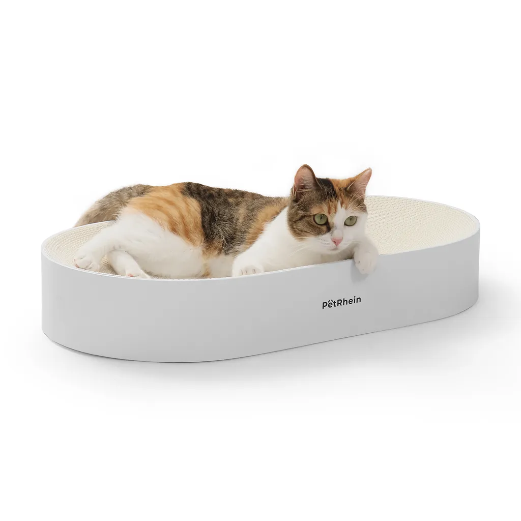 Carton à griffer Zen Paw Series Blanc - Griffoir design pour chat adulte