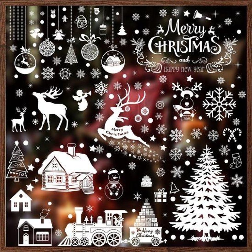 Kerst raamstickers PVC, 236 stuks, zelfklevend, sneeuwvlokken, winterdeko, herbruikbaar