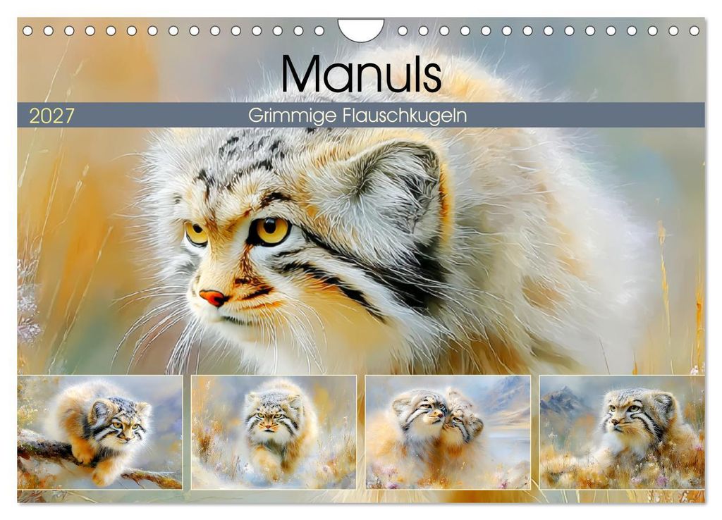 Manuls. Grimmige Flauschkugeln (Wandkalender 2027 DIN A4 quer), CALVENDO Monatskalender