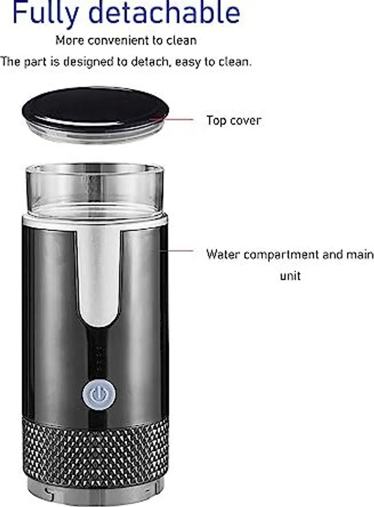 ASIXXSIX Caffettiera portatile, mini macchina per caffè espresso di tipo C ricaricabile senza fili con batteria da 1200 mAh, serbatoio dell'acqua da 160 ml, da viaggio in campeggio - 8