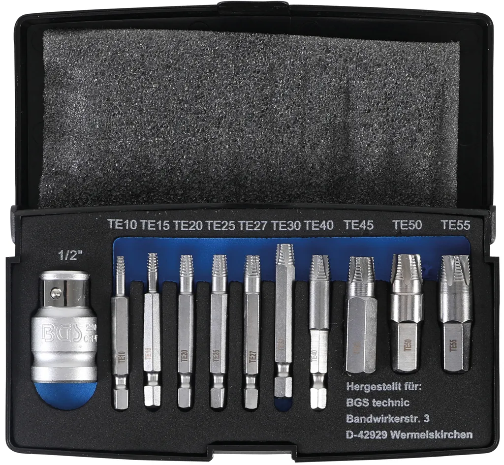 Extracteur de vis Torx T10-T55 en acier renforcé BGS 9170 haute qualité