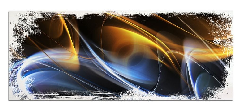 Wallario Kunstdrucke Wandbilder Holz in : Brillante Farben, Größe 50 x 125 cm Motiv Abstraktes Design