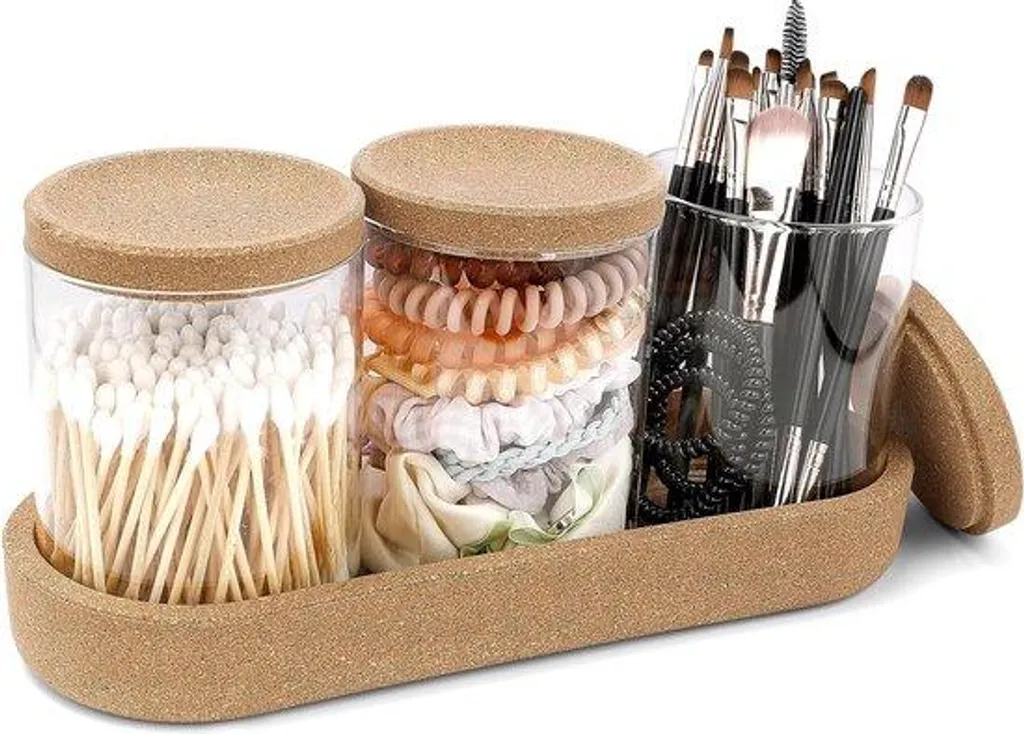 Kit hygiène zéro déchet avec 3 cotons-tiges et boîte en liège design