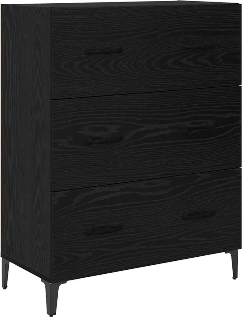 SYFAX™ Credenza con cassetto Rovere Nero 69,5 x 34 x 90 cm