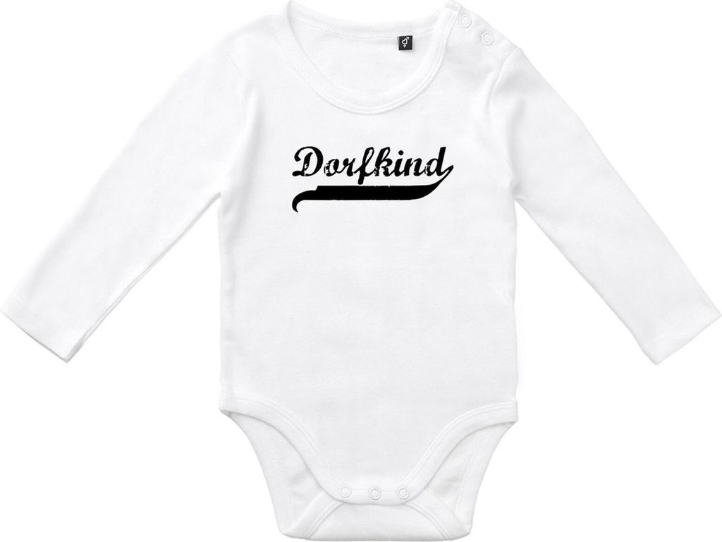 Hellweg Druckerei Wickelbody Dorfkind Vintage Geschenk Unisex Strampler White Größe 68 Baumwolle Fairtrade Dorfkind Vintage Souvenir