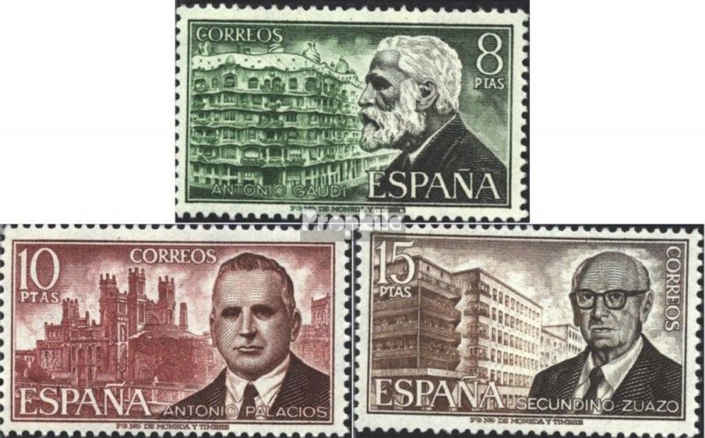 Briefmarken Spanien 1975 Mi 2135-2137 (kompl.Ausg.) postfrisch Baumeister
