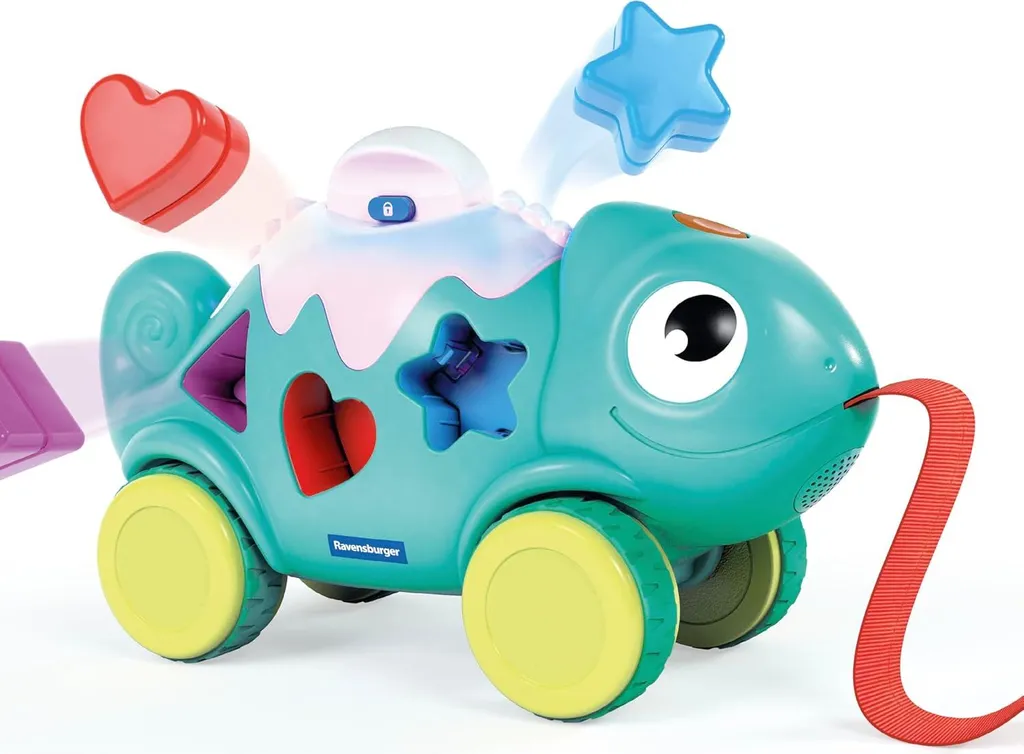 Jouet d'éveil caméléon musical - Idéal pour apprendre couleurs et formes