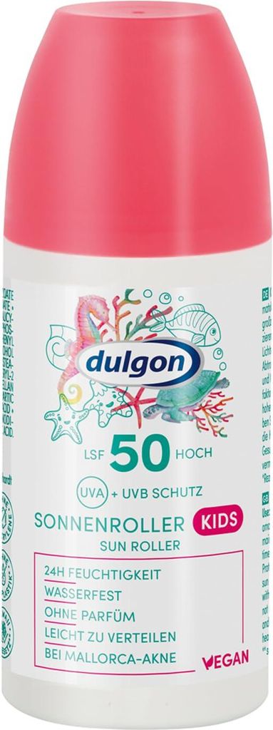 2 x dulgon Kids Sonnenroller LSF 50 Sonnenschutz für Kinder je 100ml Wasserfest Parfümfrei