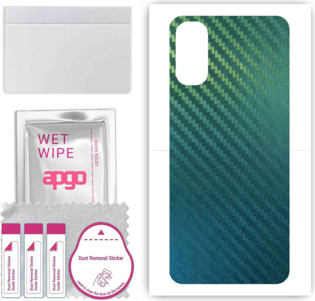 apgo Rückseite Schutzfolie, Skin, kompatibel mit Oppo Reno4, Hinten Displayschutzfolie aus Vinylfolie, kratzfest, einfache Montage - Kohlenstoff-C...