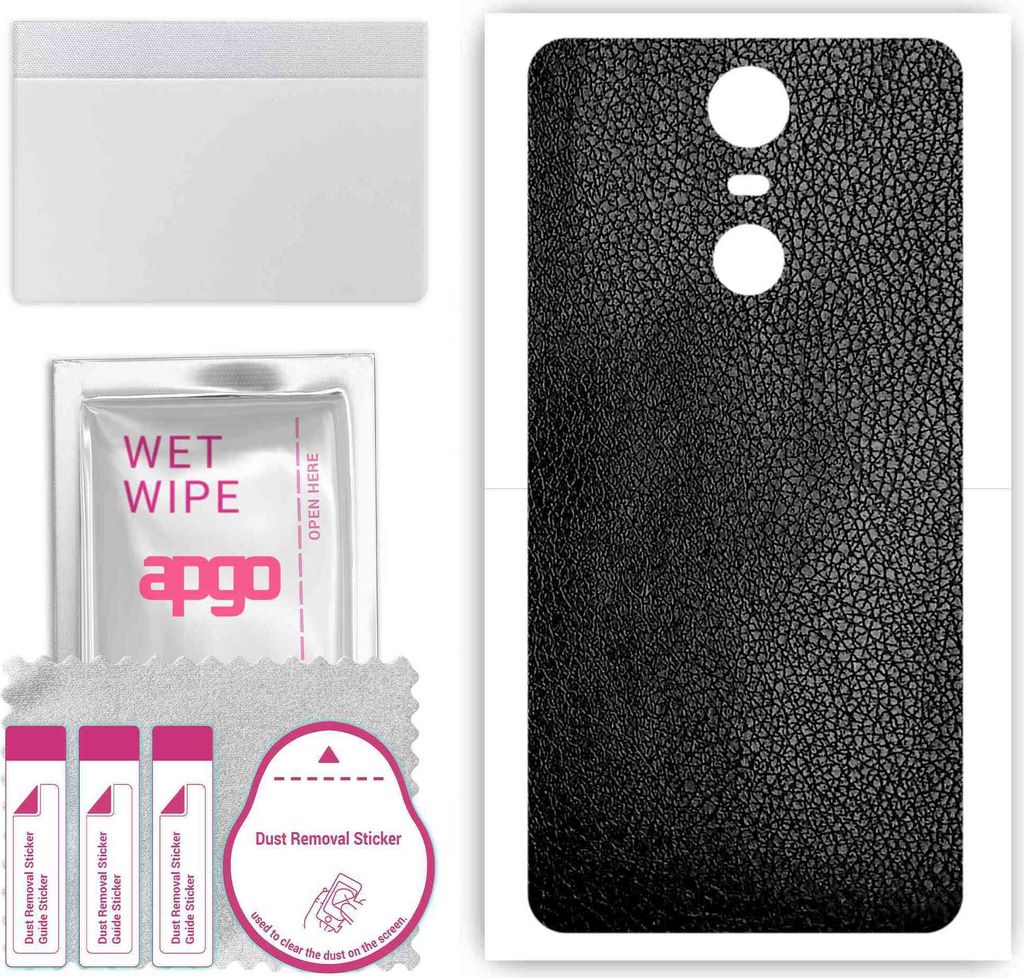 apgo Rückseite Schutzfolie, Skin, kompatibel mit Lenovo K6 Note, Hinten Displayschutzfolie aus Vinylfolie, kratzfest, einfache Montage - Schwarzes...