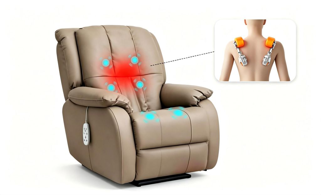 Massagesessel Relaxsessel mit SL-Gleitschiene, 3D-Shiatsu & Produktbild 