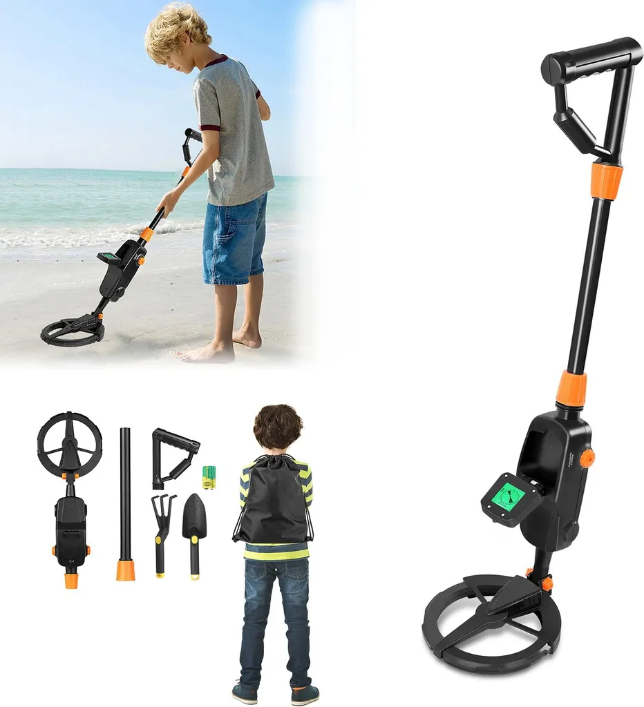 Détecteur de métaux YARDIN avec pelle et sac à dos pour enfants et adultes