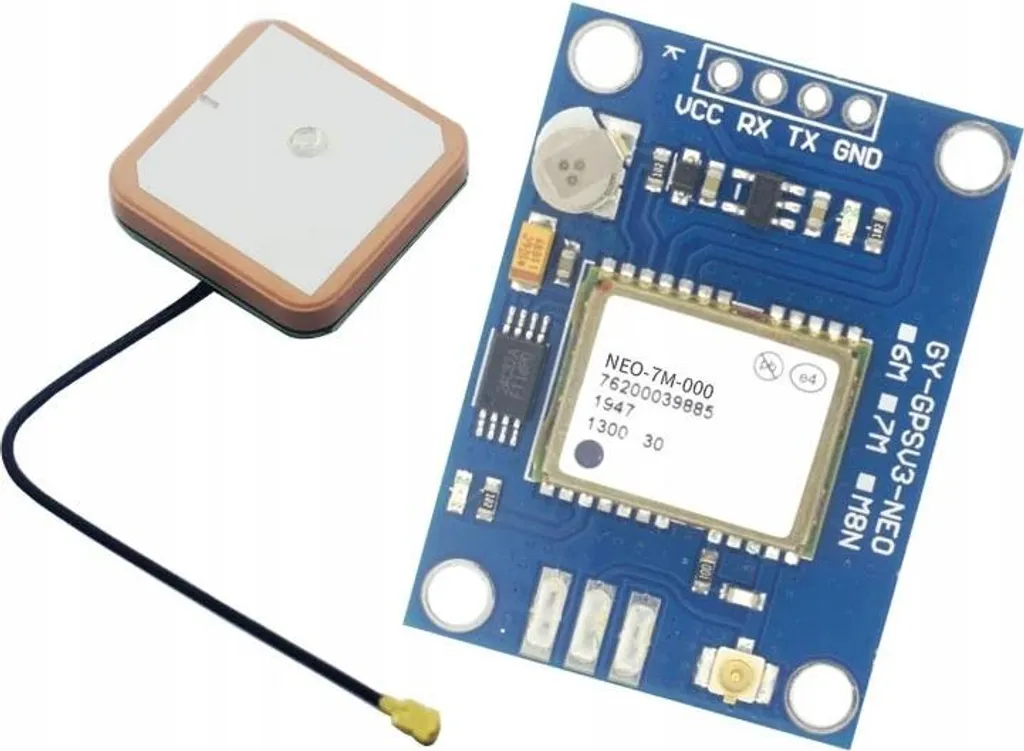 Rosfix Modulo GPS NEO-7M-V2 – Supporto GLONASS | Interfaccia UART, Tensione 2,7 V-5,5 V, Precisione 2,5 m | Per Arduino, Raspberry Pi