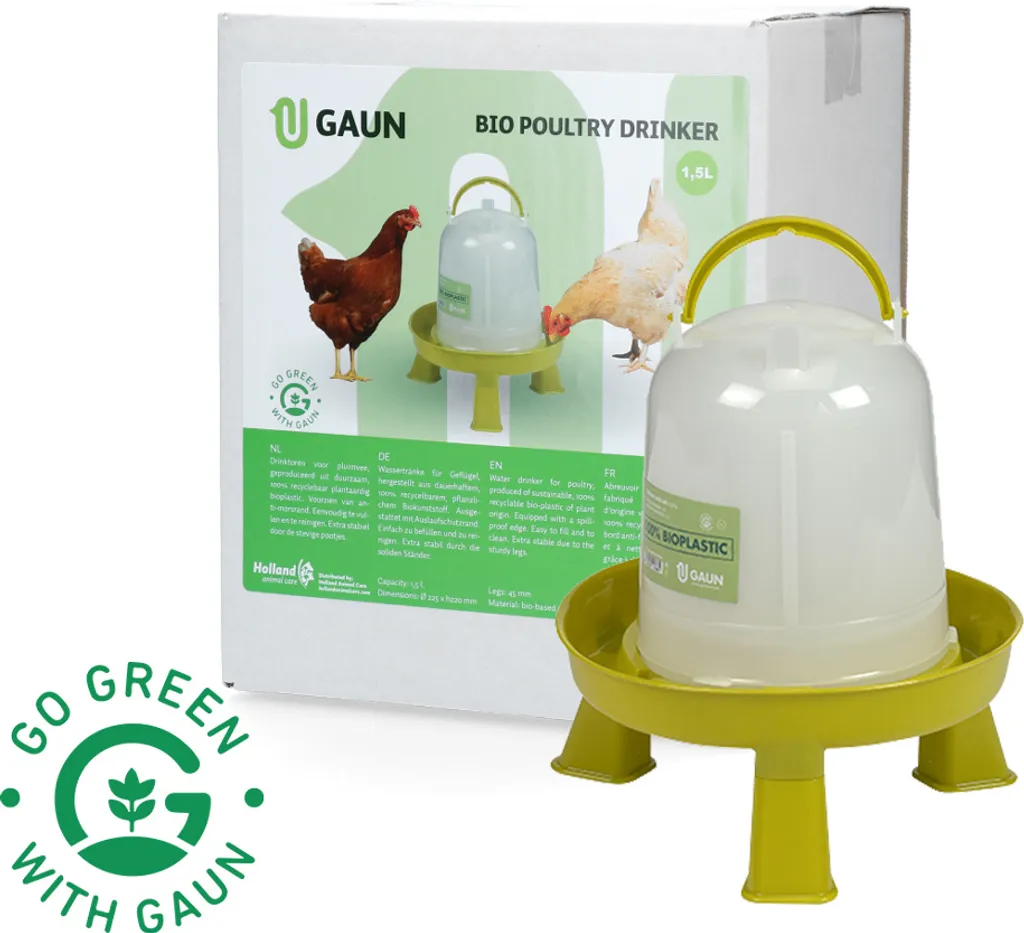 Abbeveratoio 15L Galline Gambe Verde Limone - Il Meglio per il Pollame