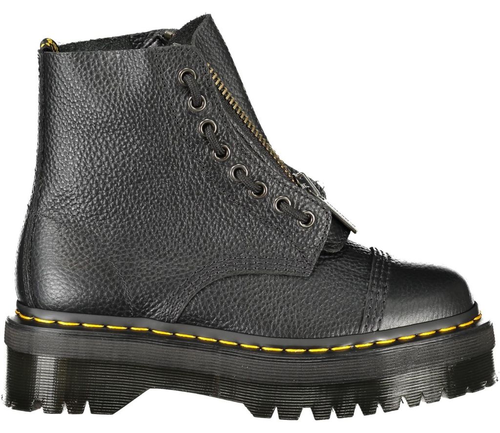 Trendige Damenstiefel: Uni, Schwarz, Plateau & Produktbild 