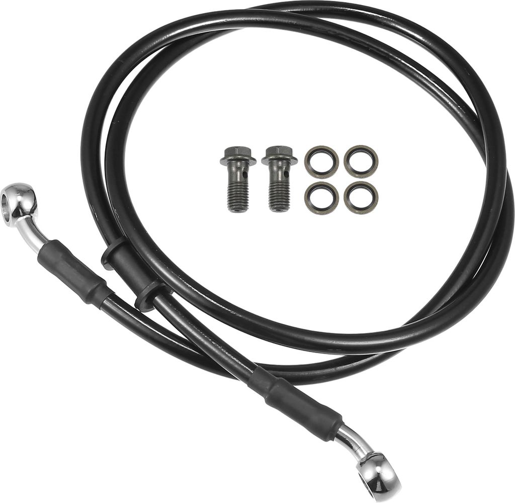 Universaler Bremsleitungsschlauch für Motorrad ATV Dirt Bike Motocross, geflochtene hydraulische Bremsleitung, Ölschlauch, 110 cm, Metall, Schwar...