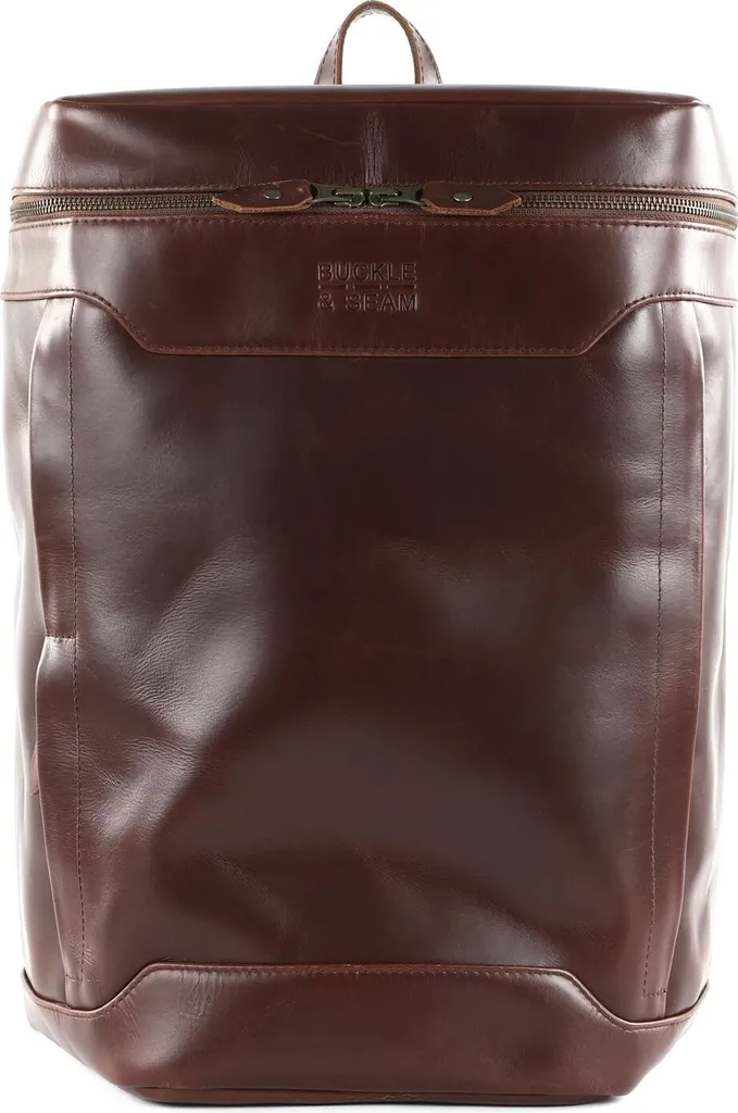 Buckle & Seam Siwa New Stripes Sac à dos Ordinateur 23L Cuir Marron