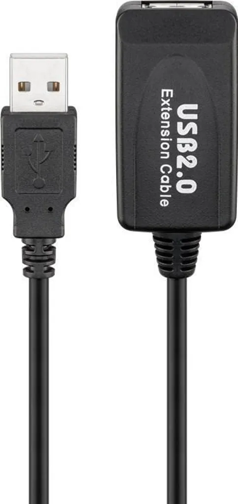Goobay 95119 Rallonge active USB 2.0 Noir 10m - Câble Haute Performance