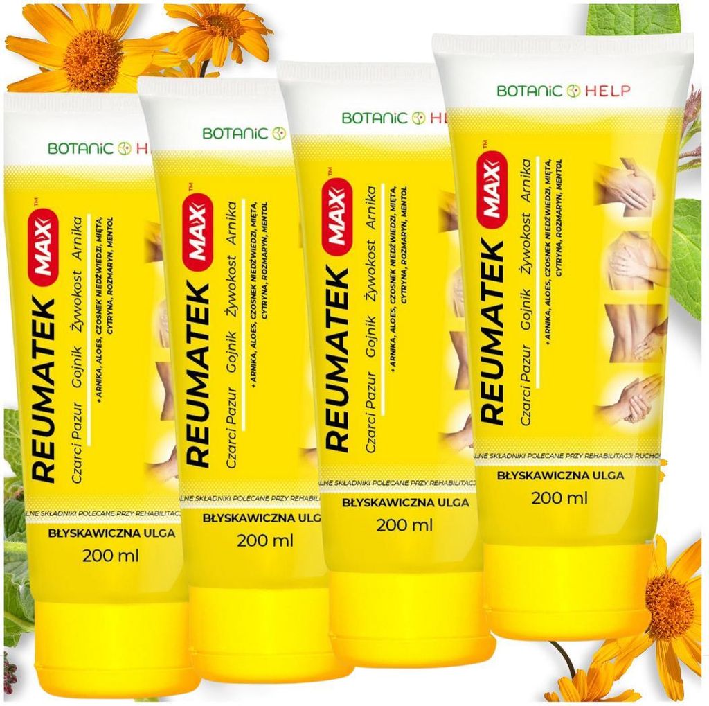 4 x Żel Reumatek MAX z ekstraktami roślinnymi, do masażu po Zdjęcie produktu 