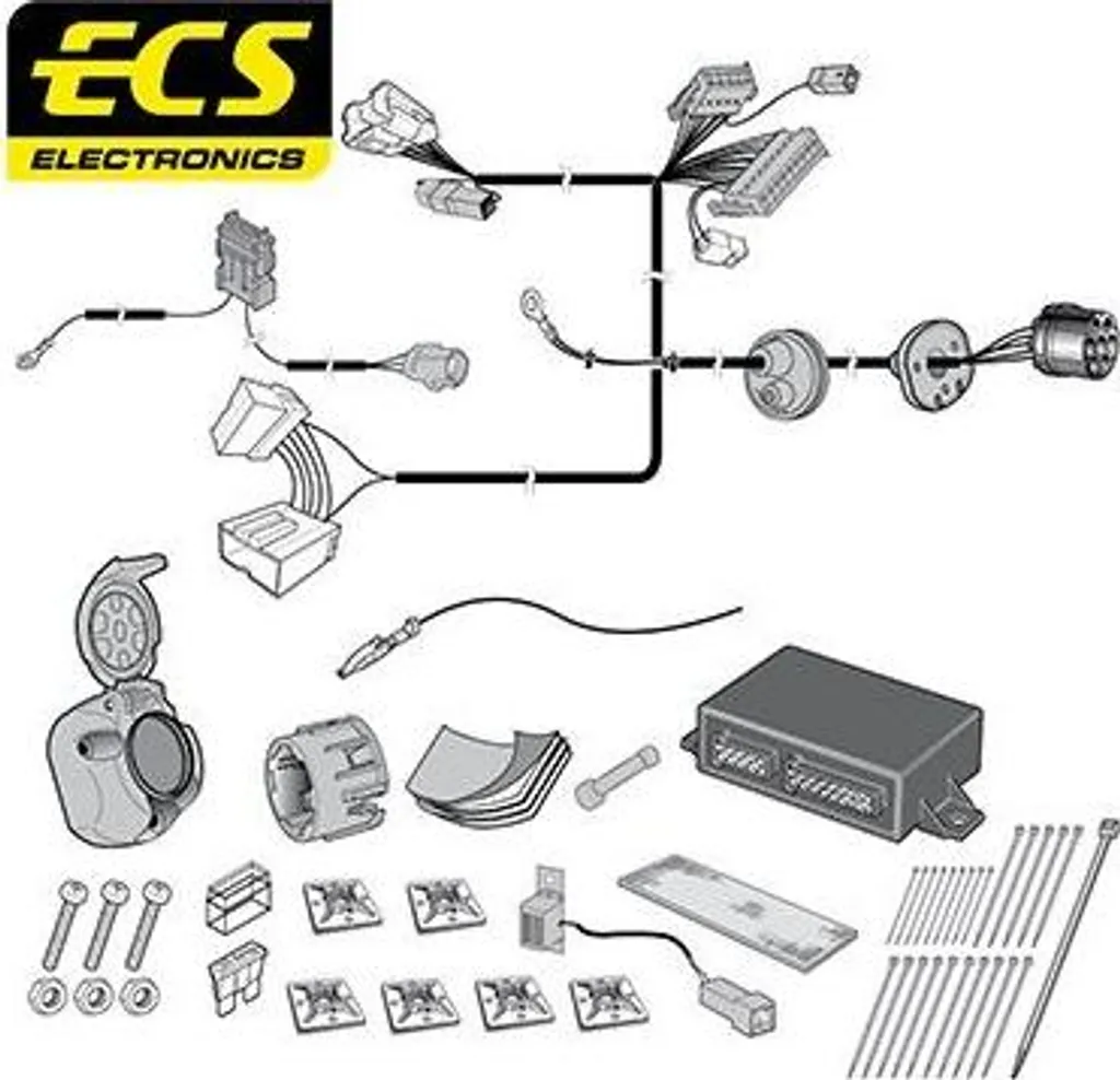 Prezzo Shock Kit Elettrico ECS FI-024-BQ per FIAT QUBO - 7 Poli Originale