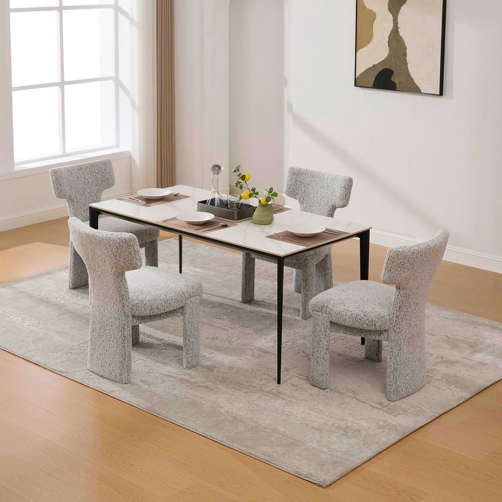 STILVORA Polstersessel 2er Set mit Gummiholzbeinen, Sessel mit gebogener Rückenlehne ohne Armlehnen, Akzentsessel für Wohnzimmer, Schlafzimmer un...