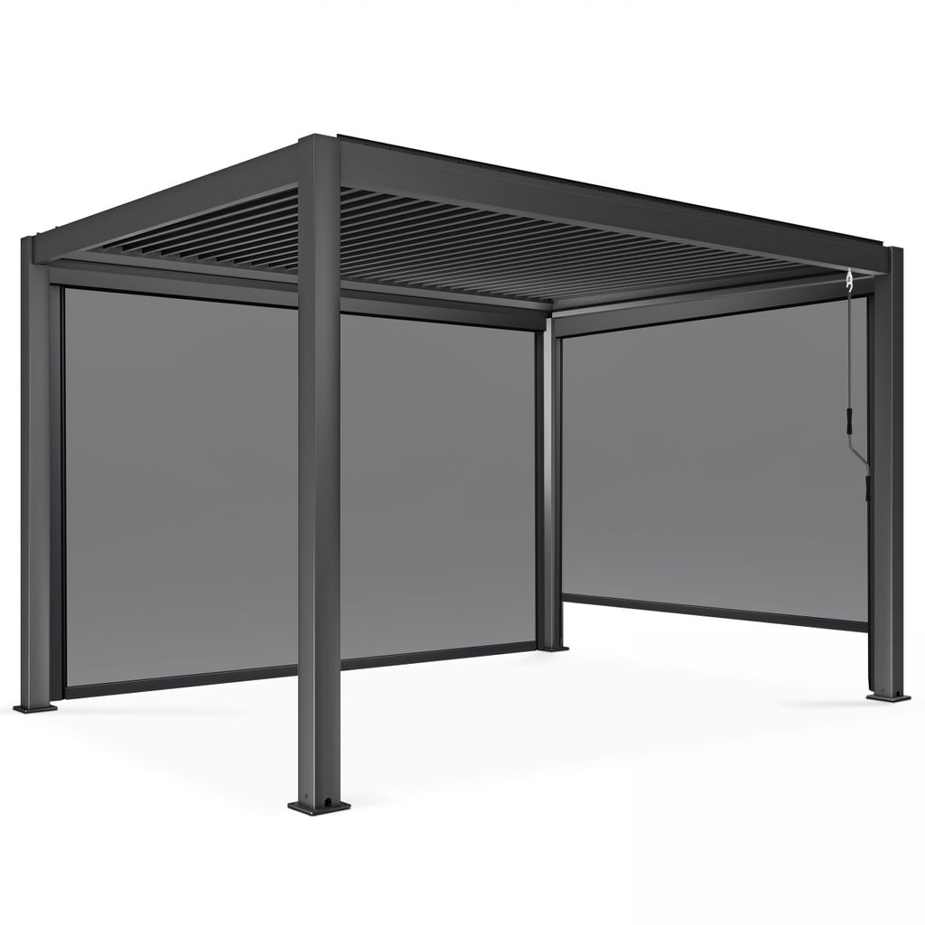 Freistehende bioklimatische Pergola 3x4 m mit 2 Markisen - Oviala Athenes