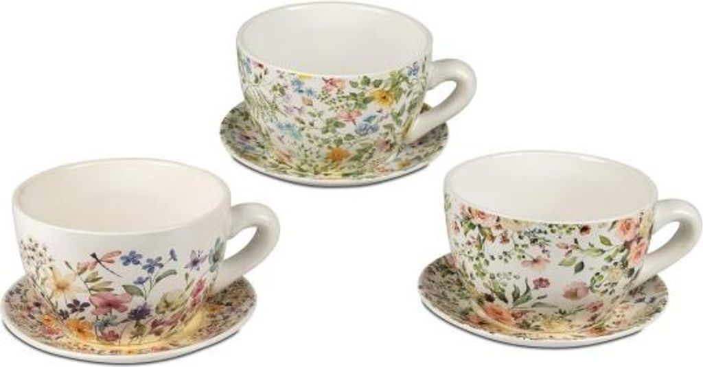 1 von 3 Stück Frühlingsdeko  Pflanztasse  Pflanztopf 19 cm Produktbild 