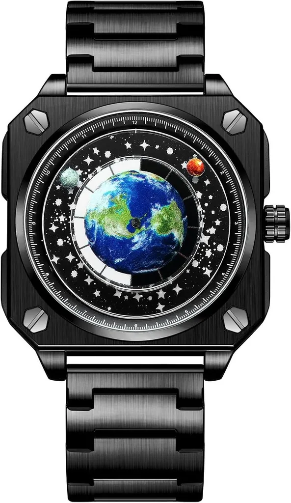 Orologio Uomo Acciaio Inossidabile 30m - Quadrante Pianeti Design