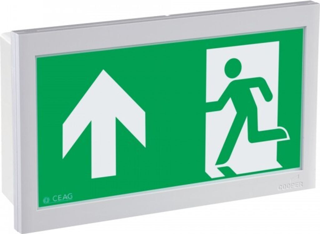 Dreifke Schild I LED-Piktogramm Rettungszeichen Rettungsweg oben, Polycarbon...