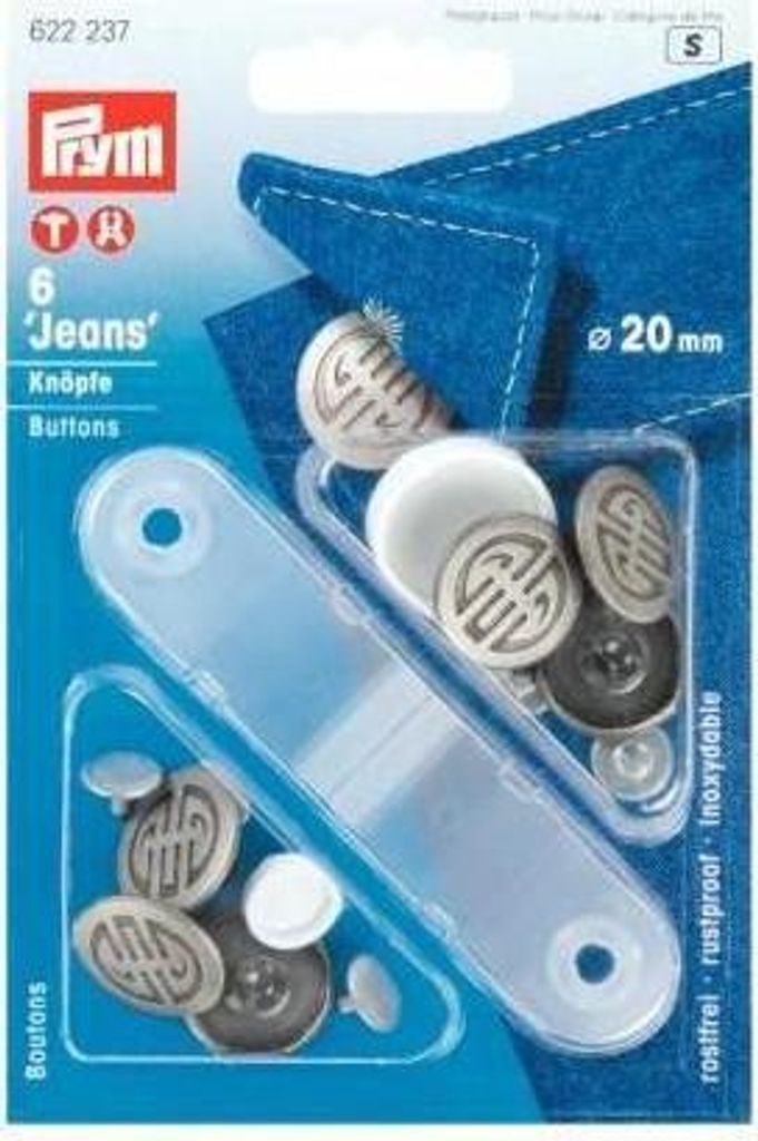 Prym Nähfrei-Jeans-Knöpfe mit Werkzeug 20 mm Farbe alteisen Produktbild 