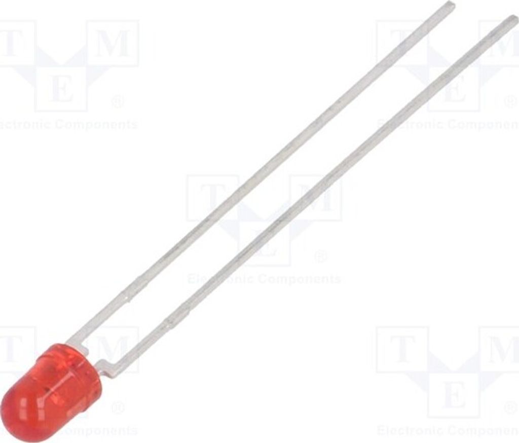 2x LED 280÷710mcd TLHK42T1U2 LED Dioden THT 3mm 3mm 44° rot