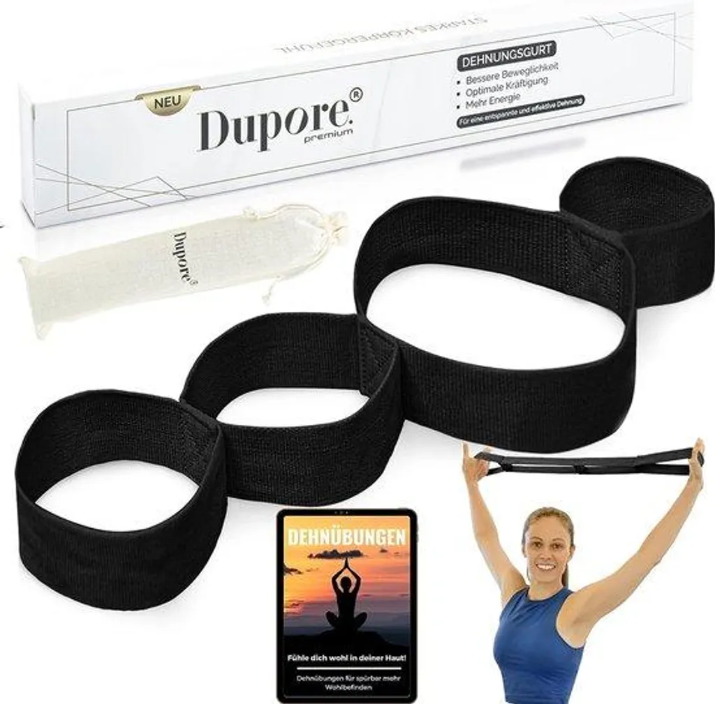 Sangle de yoga et Pilates pour exercices de fascia en coton robuste