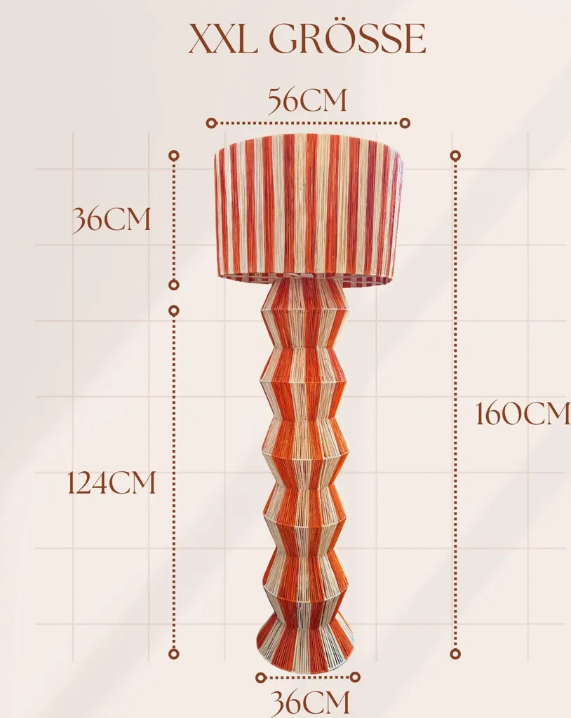 Lampadaire Boho Tulum 160cm - Solution Éclairage Doux pour Grand Salon - 2