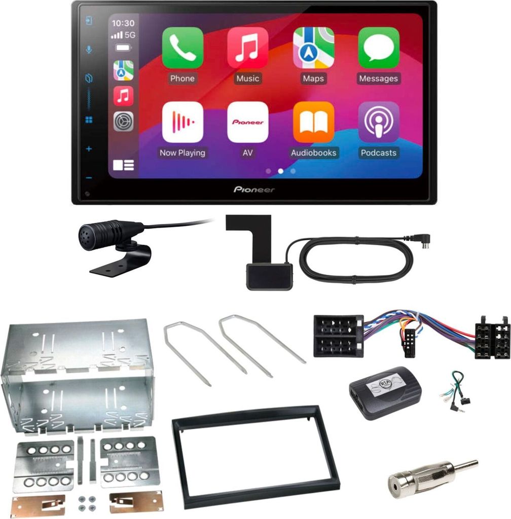 Pioneer SPH-DA77DAB CarPlay Android Auto Einbauset für Peugeot 307 Citroen C2 C3